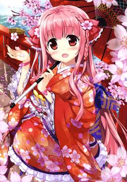 girl in kimono by fujima takuya