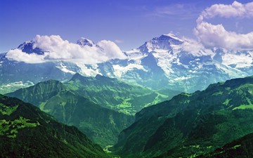 North face of Jungfrau from Niederhorn, Bernese Alps, Switzerland