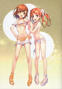 (e) Misaka Mikoto & Shirai Kuroko in two-piece swimsuits by raika9