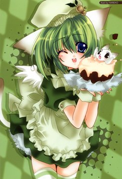 1130858276138 catgirl with a cat in green