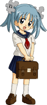 Wikipe-tan in a school uniform holding a briefcase (extracted)