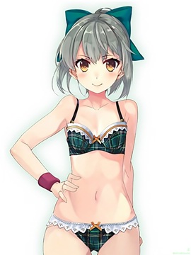 (e) (z) Yuubari with plaid swimsuit (fixed)