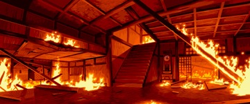burning interior
