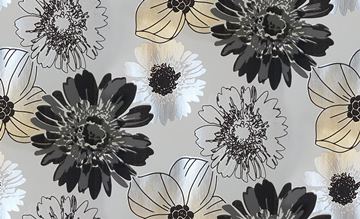 (z) Silver Flowers tiling wallpaper