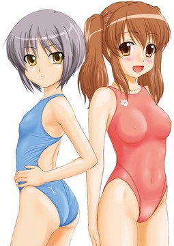 (e) Yuki and Mikuru in swimsuits by tk4