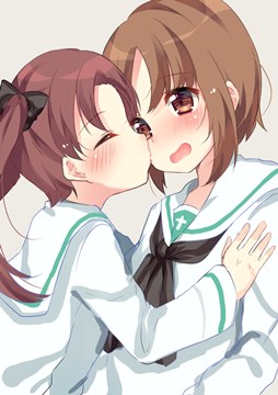 (y) Kadotani Anzu kissing Nishizumi Miho