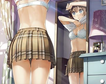 (e) (z) girl dressing in front of mirror by kantoku