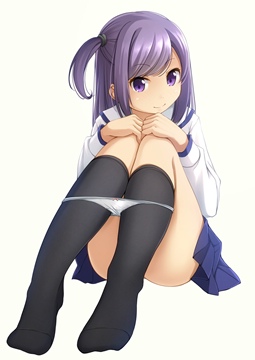 (e) girl sitting on the ground, pantsu down by shibacha