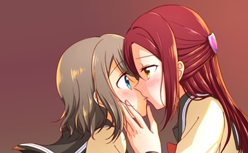 (y) Watanabe You, Sakurauchi Riko kissing