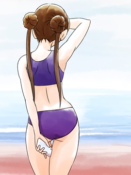 (e) girl in violet swimsuit by yuki