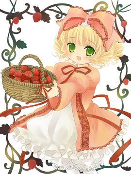 Hina Ichigo with a basket of strawberries by hanabana tsubomi