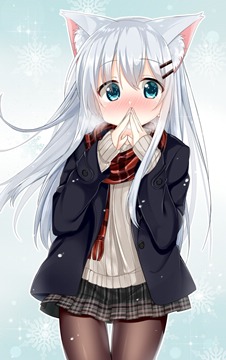 catgirl in winter clothing