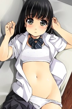 ! (e) (z) matsunaga girl reclining, pantsu partly down (enlarged breasts)