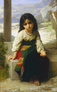 William Adolphe Bouguereau 1880 La Petite Mendiante oleo USA