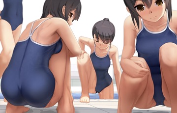 (e) four eto girls by the pool