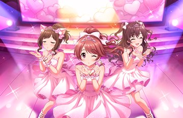 idolmaster cinderella girls on a pink stage