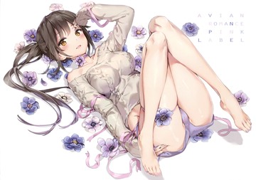 (e) girl among violet flowers by anmi