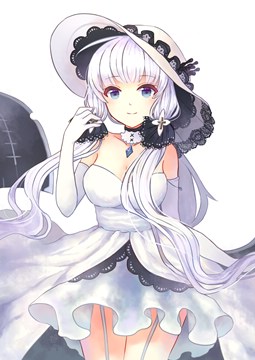 (e) Illustrious (bilan hangxian) in white dress