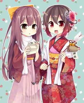 girls with omikuji by nagasioo