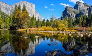 Bright day, Merced River in Autumn, Yosemite