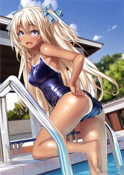 (e) girl getting out of pool by kannatsuki noboru