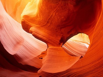smooth red rocks in the Antelope Canyon, Arizona, USA