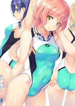(e) girls in teal swimsuits by nagayori