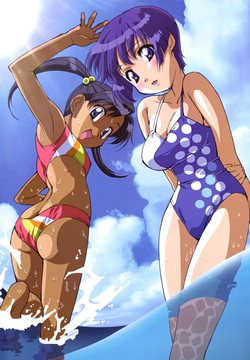 Chika and Aoi in shallow water