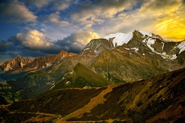 Mont Blanc at sunrise from Mont d'Arbois, France