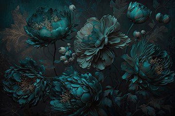 deep teal flowers