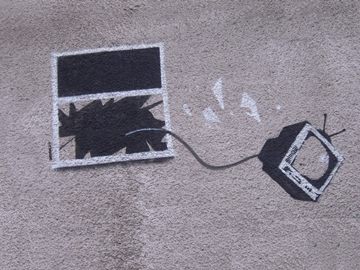 Banksy - TV flies out of window