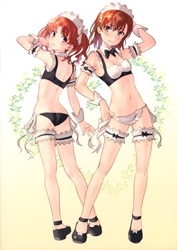 (e) Shirai Kuroko & Misaka Mikoto in black & white bikini by raika9