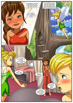 4; Tinker Bell arrives to a meeting place with Fawn