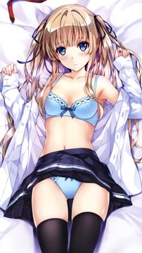 (e) Sawamura Spencer Eriri in blue underwear