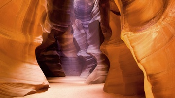 gold-violet Antelope Canyon, Arizona, USA