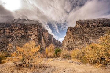 cliff walls loom over Santa Elena Canyon, Texas, USA