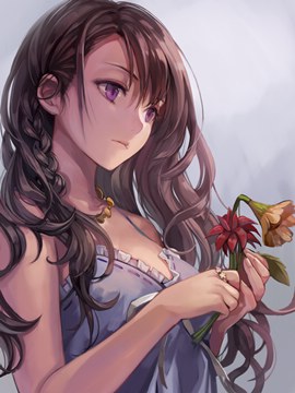 46718715 girl with flowers