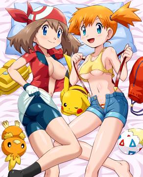 (e) May and Misty on bed by pokemoa